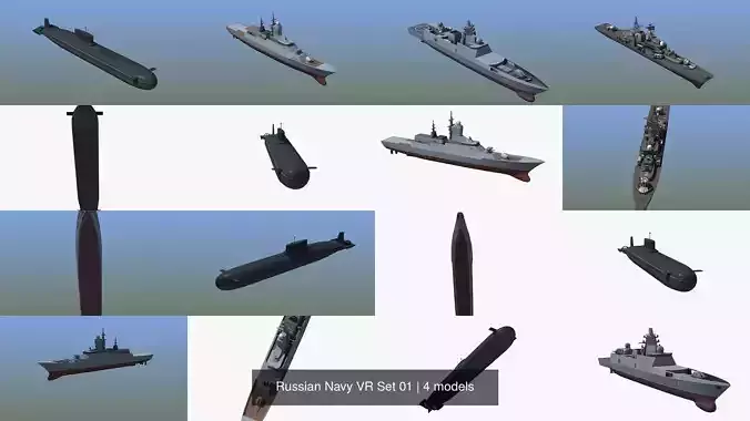 Russian Navy VR Set 01 3D Model Collection