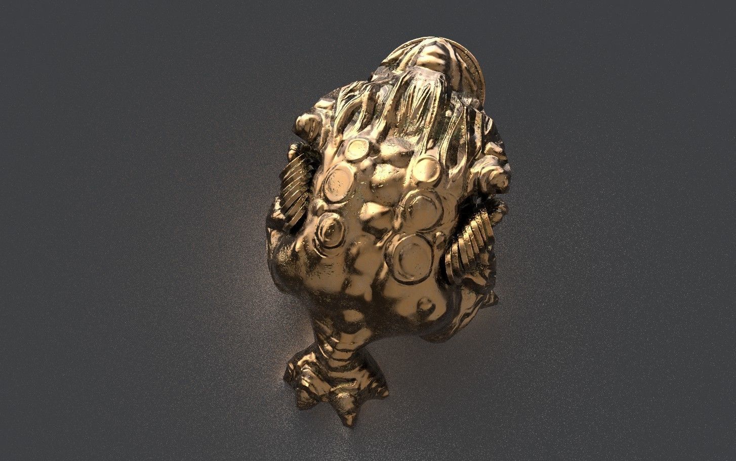 temple money frog Low-poly 3D model_2