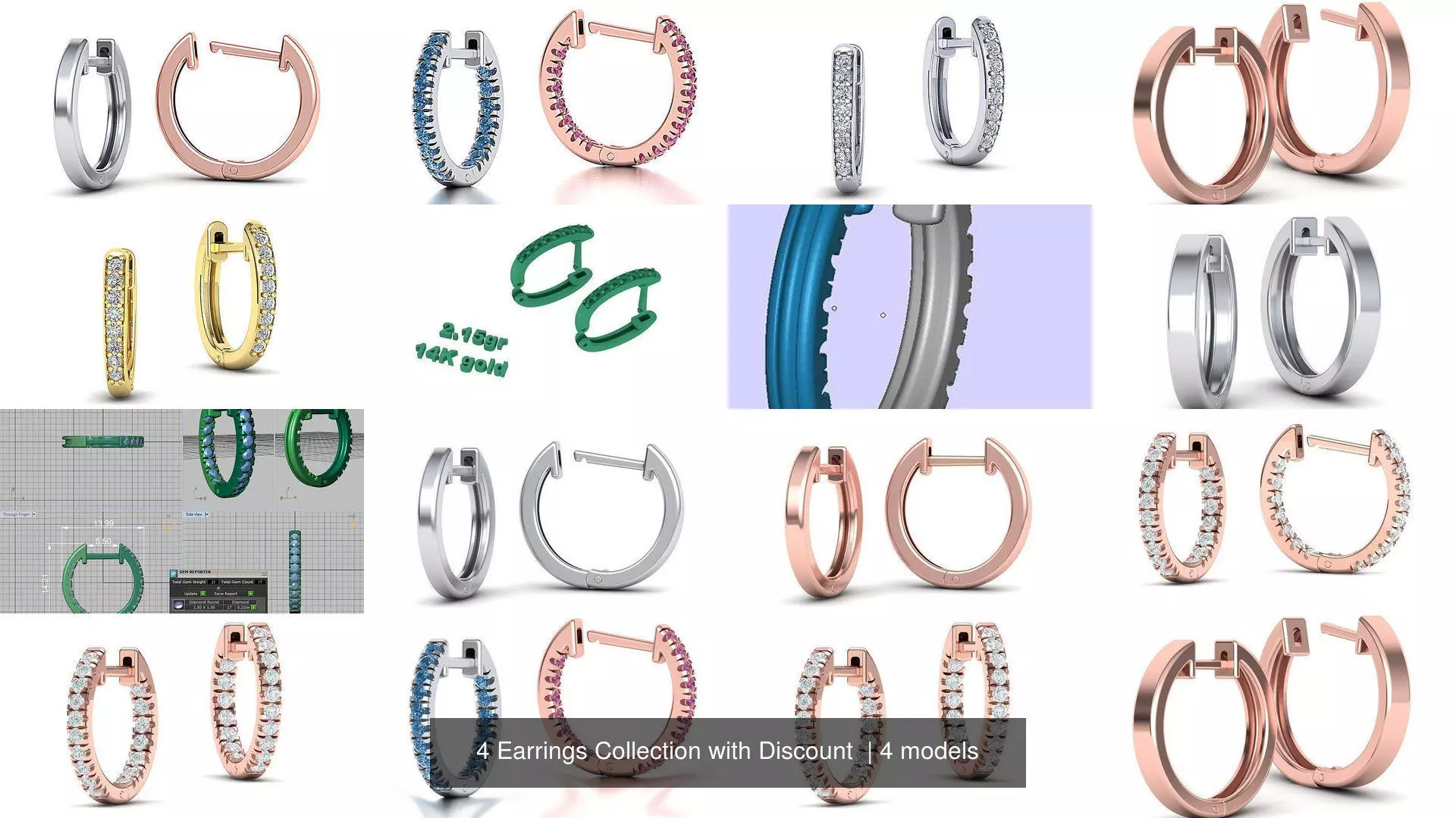 4 Earrings Collection with Discount  _1