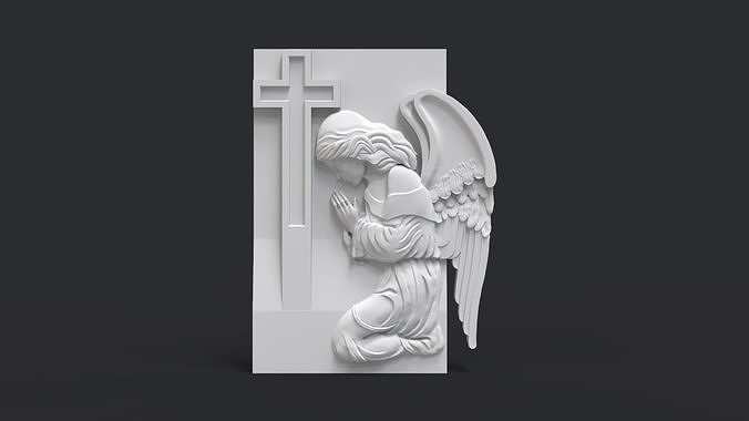 Praying Angel Tombstone 3D print model