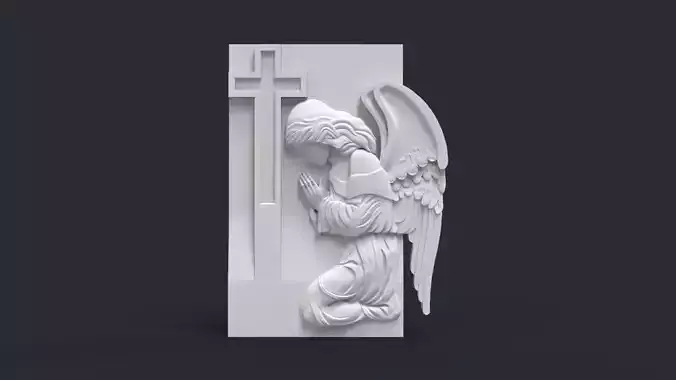 Praying Angel Tombstone 3D print model