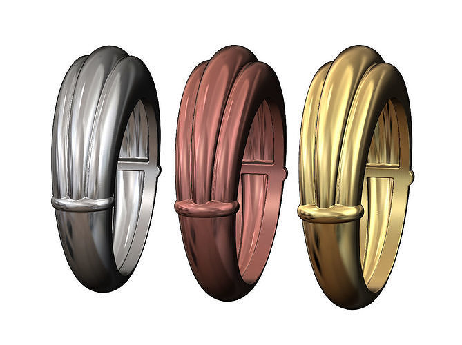 3 Dome Ondulated ring 3D print model