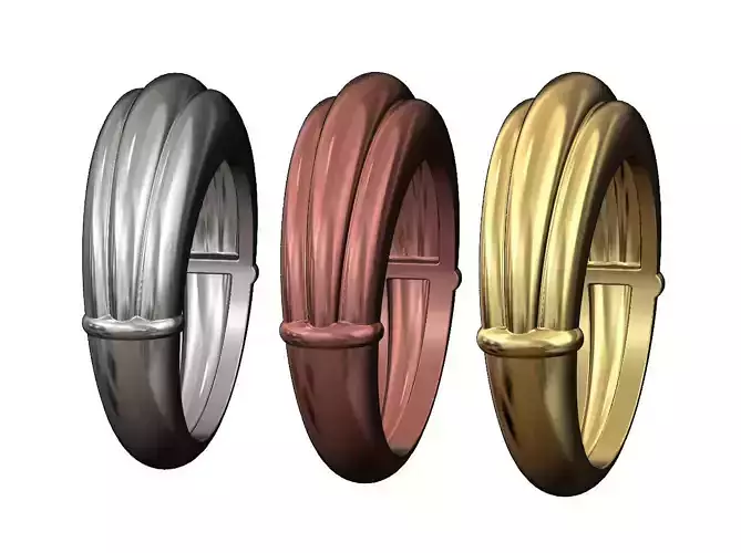 3 Dome Ondulated ring