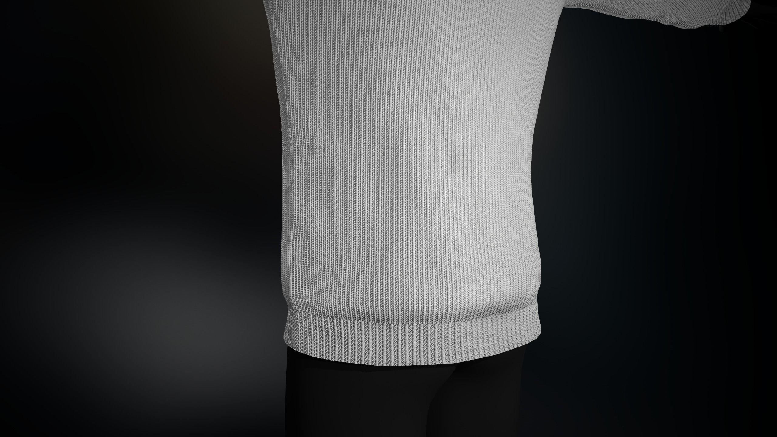 White Winter Turtleneck Low-poly 3D model_3