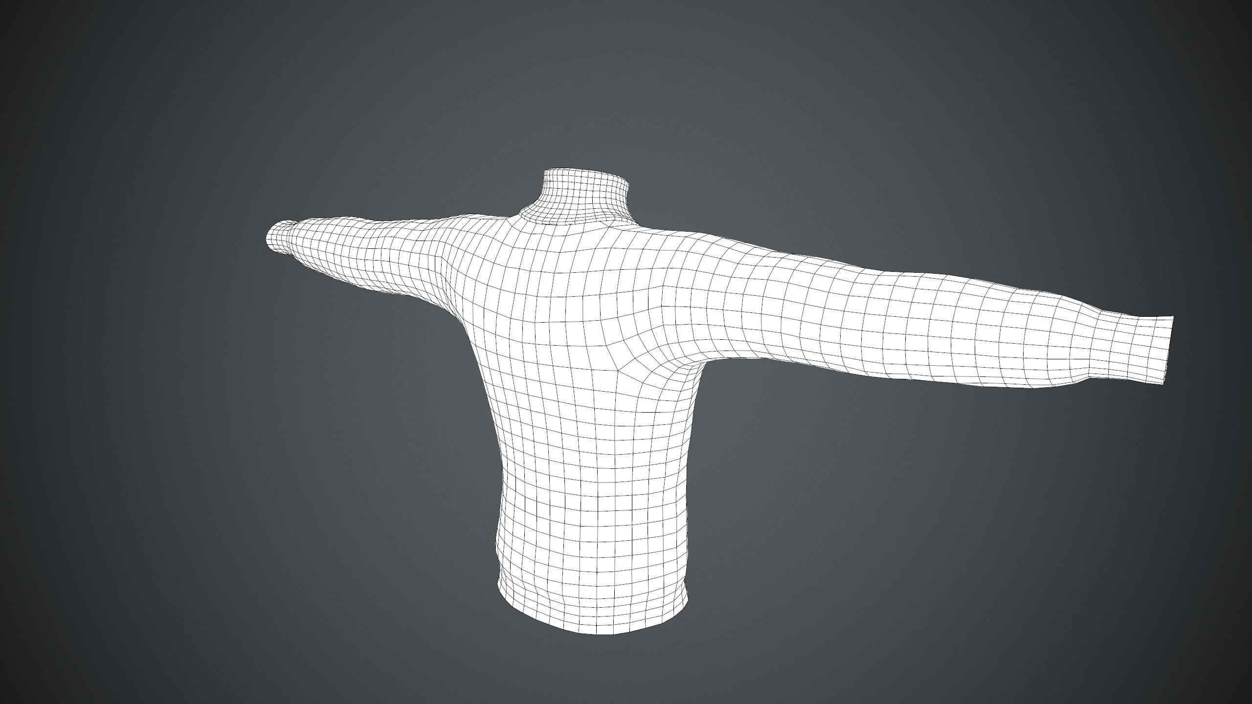 White Winter Turtleneck Low-poly 3D model_23