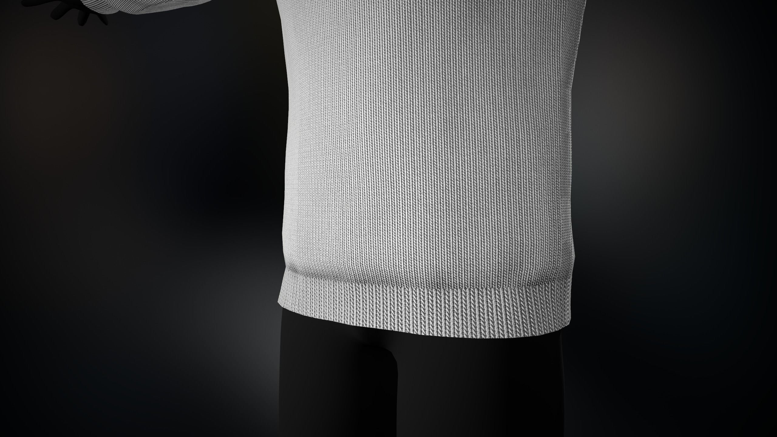 White Winter Turtleneck Low-poly 3D model_6