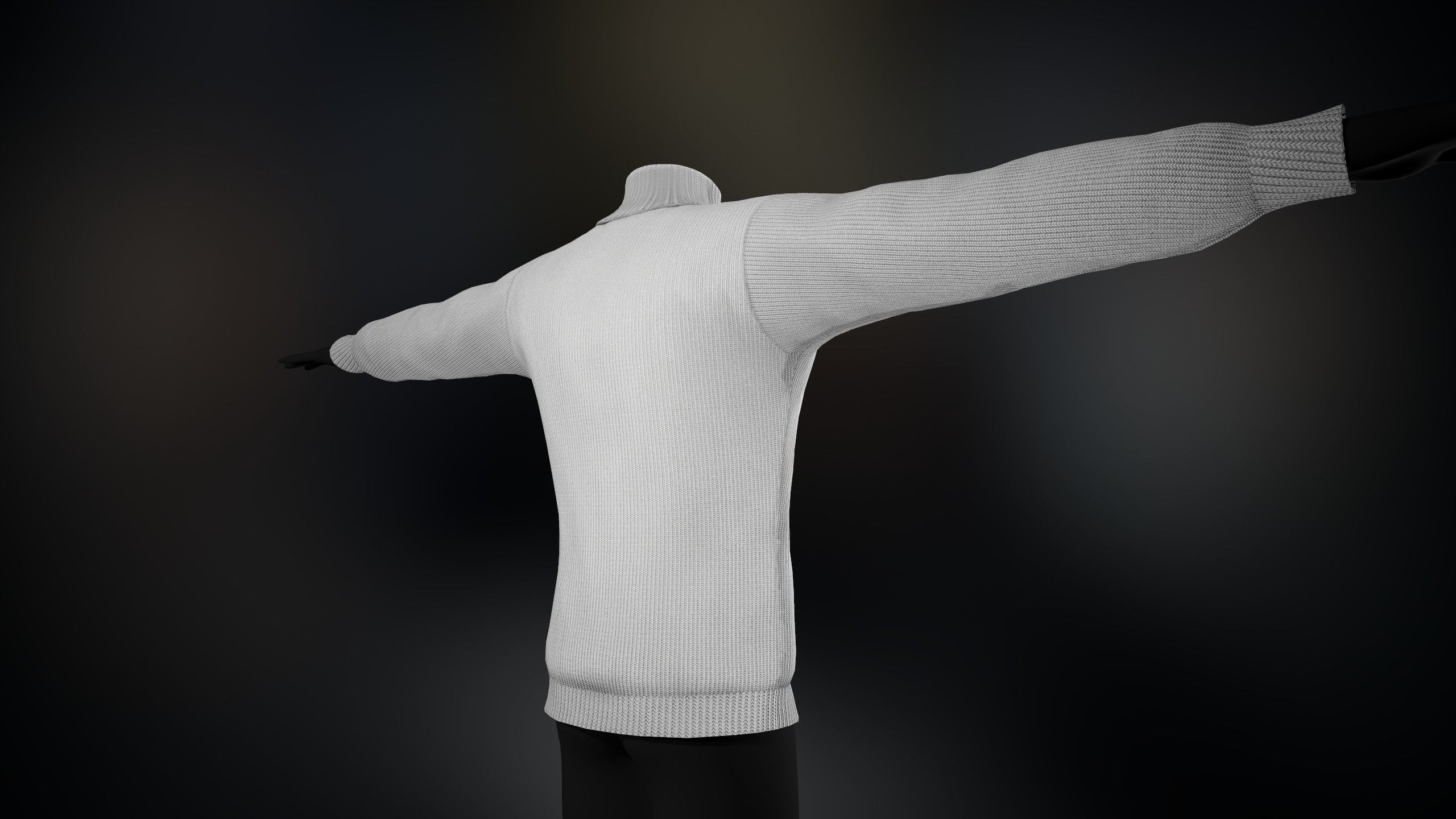 White Winter Turtleneck Low-poly 3D model_14