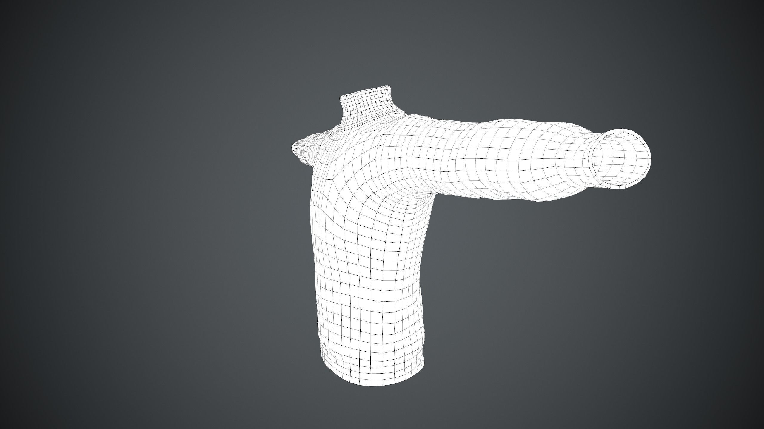 White Winter Turtleneck Low-poly 3D model_19