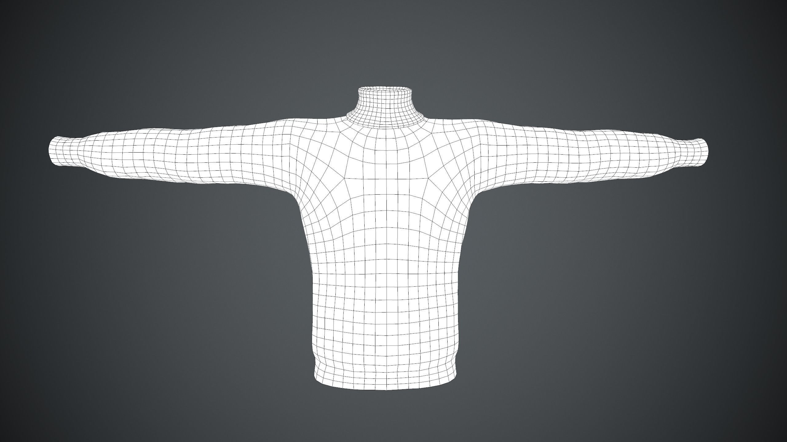 White Winter Turtleneck Low-poly 3D model_22