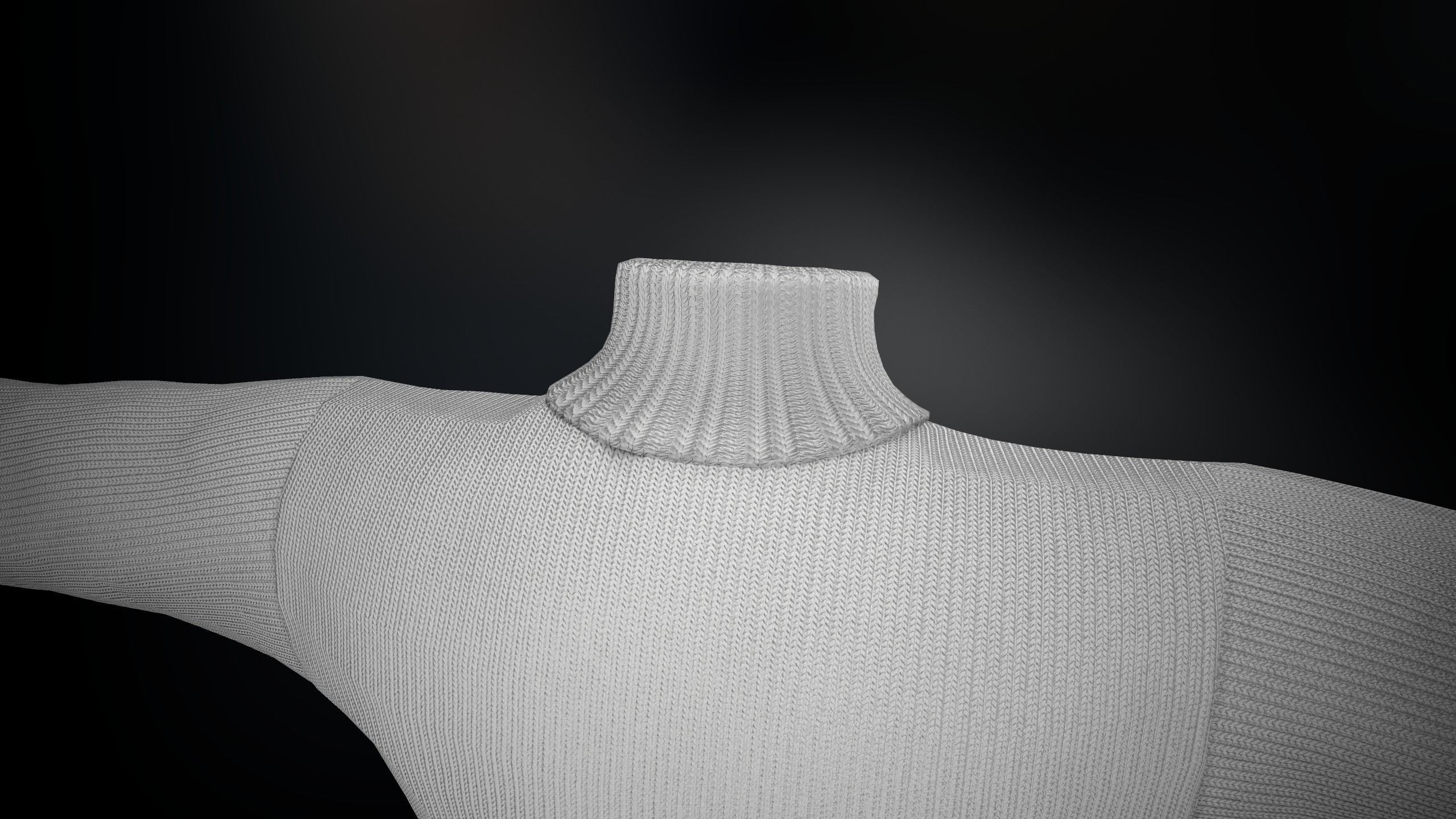 White Winter Turtleneck Low-poly 3D model_16