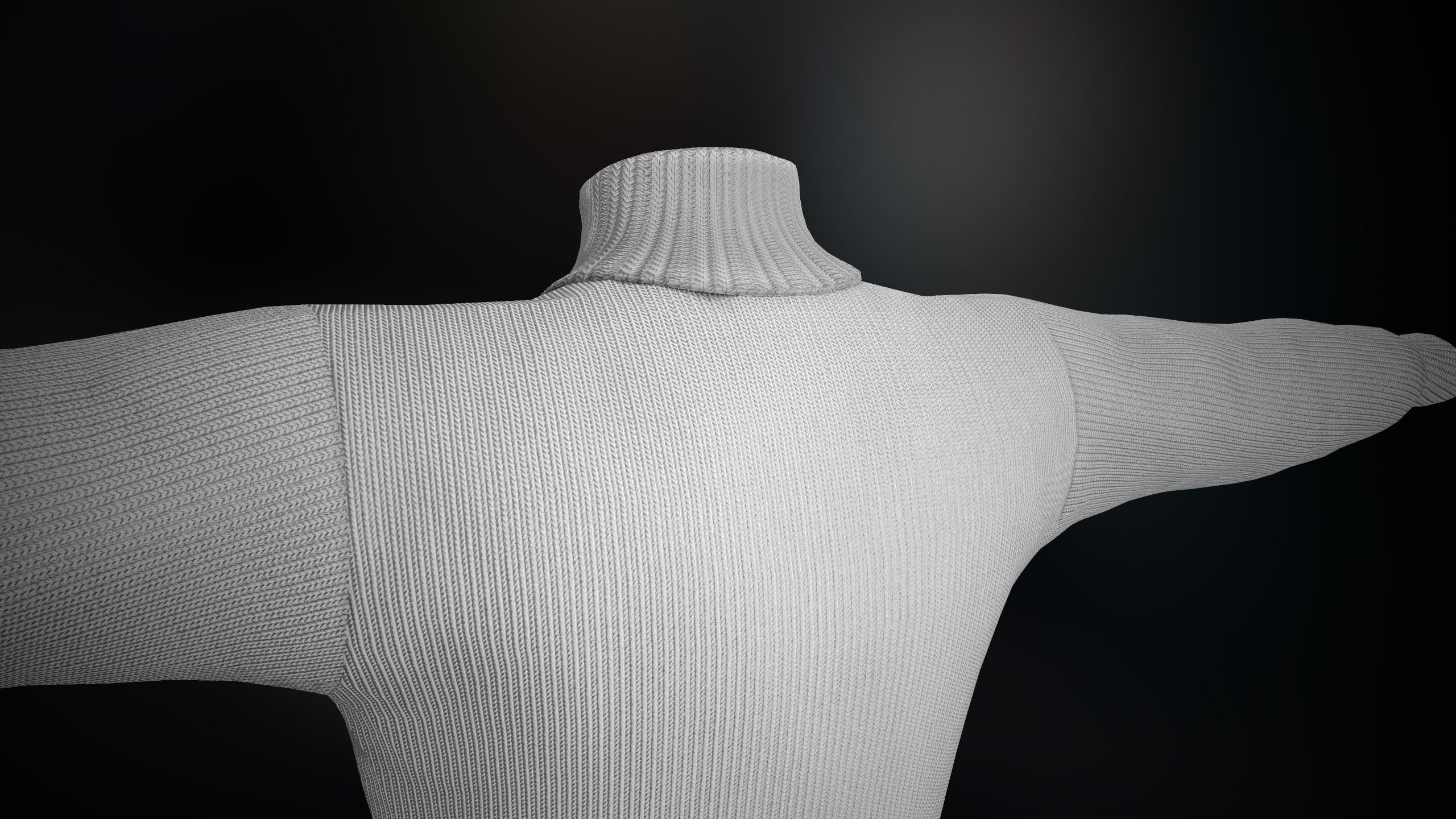 White Winter Turtleneck Low-poly 3D model_13