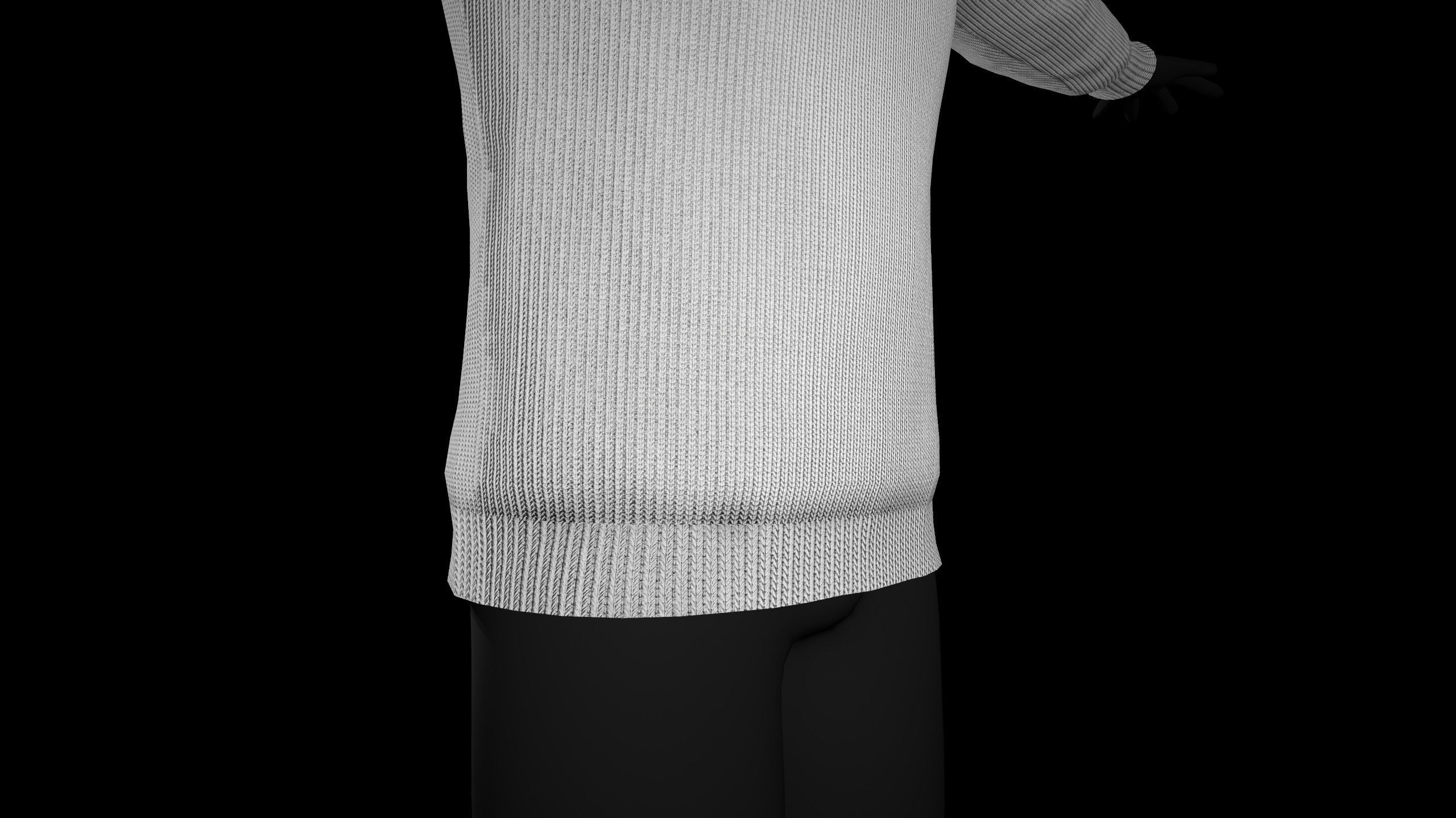 White Winter Turtleneck Low-poly 3D model_2