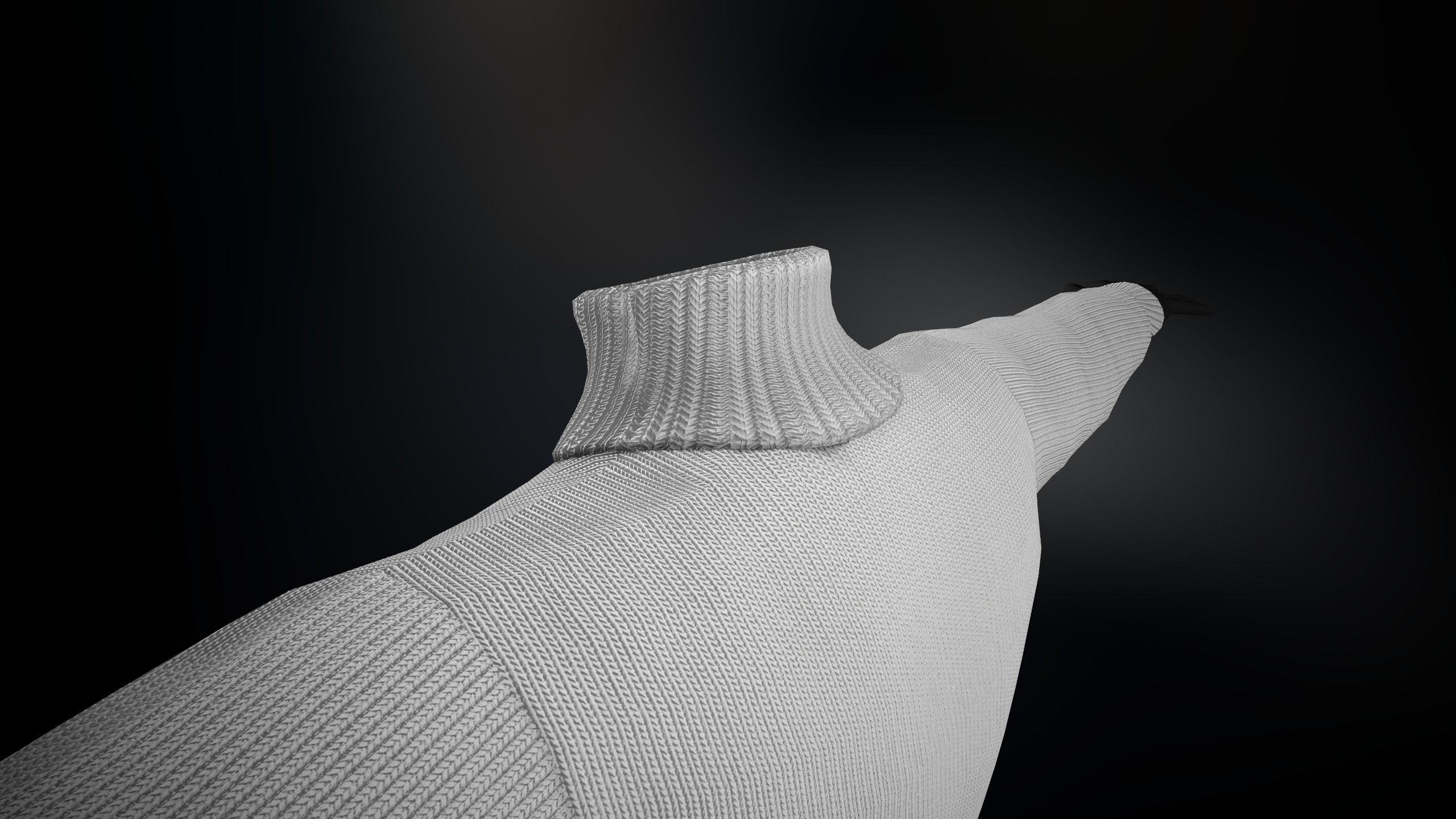 White Winter Turtleneck Low-poly 3D model_15