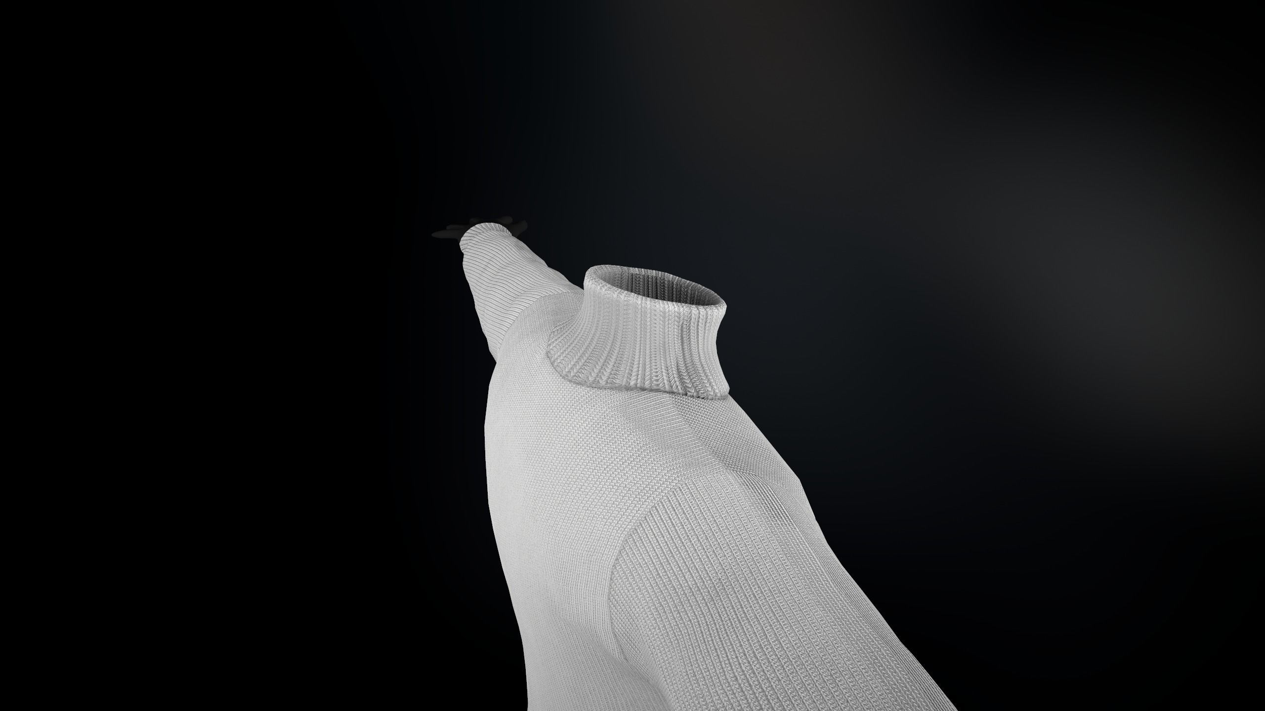 White Winter Turtleneck Low-poly 3D model_9