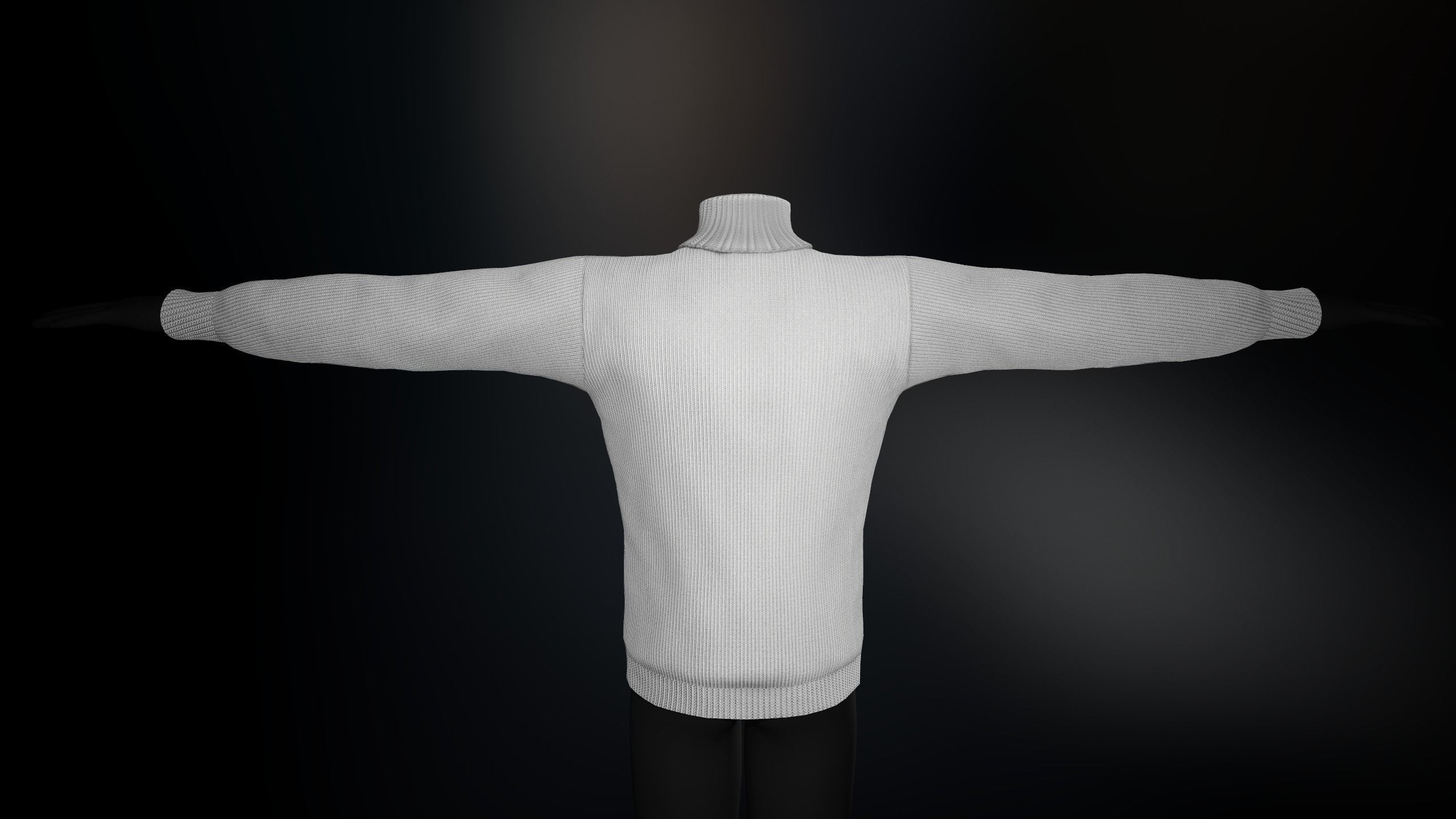 White Winter Turtleneck Low-poly 3D model_11
