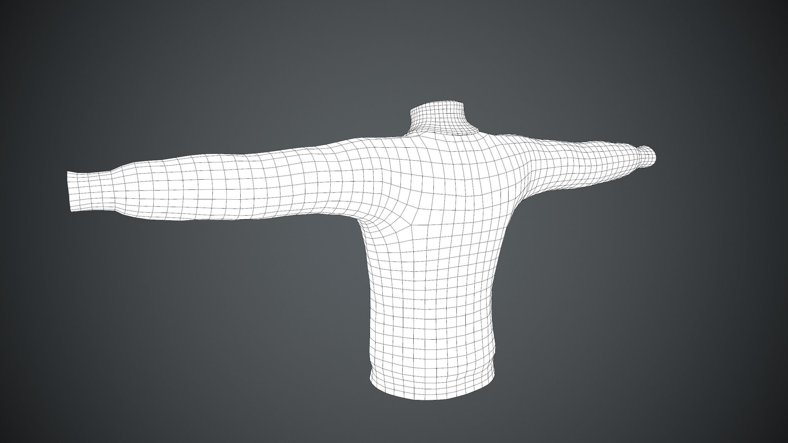 White Winter Turtleneck Low-poly 3D model_17