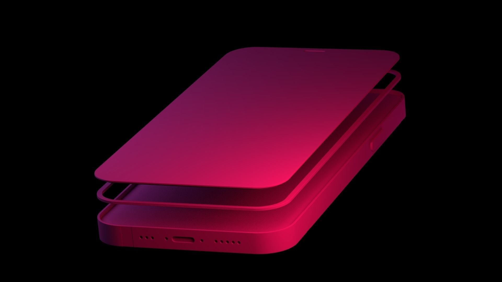 iPhone 12 Pro 3D model without material Low-poly 3D model_12