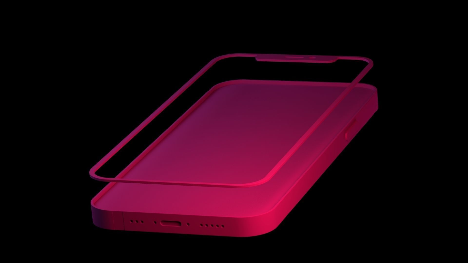 iPhone 12 Pro 3D model without material Low-poly 3D model_11