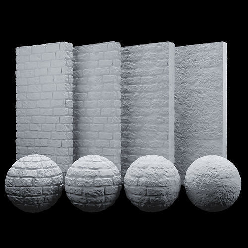 White brick rough texture PBR 100 x 100 cm Texture