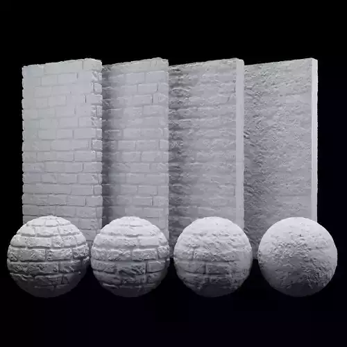 White brick rough texture PBR 100 x 100 cm Texture