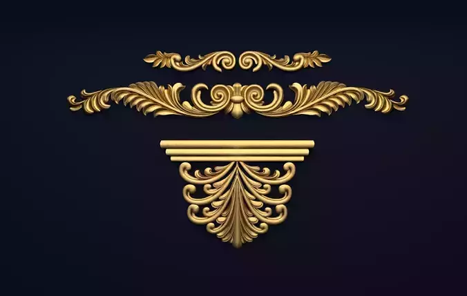 Classic decor ornament v-3D model 21 3D model