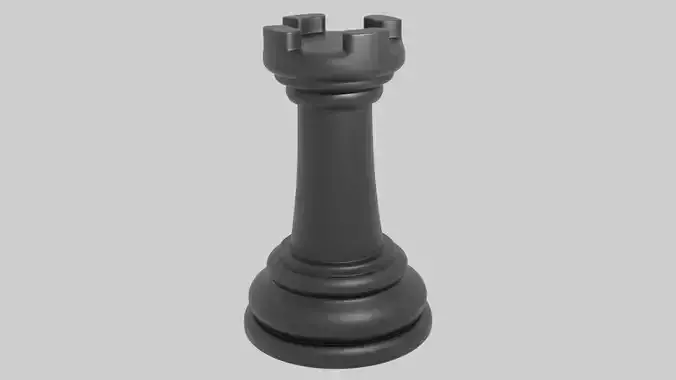 Chess Rook Black Piece 