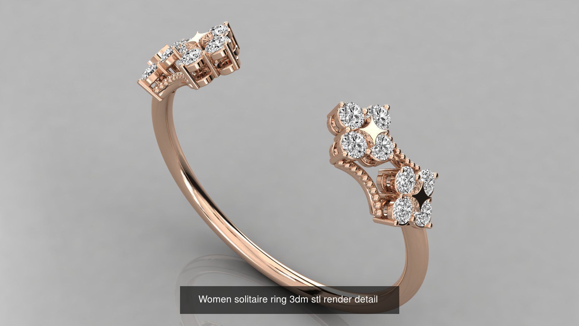 70 Art De Italian Women Rings 3dm stl 9 renders details  3D Model Collection_30