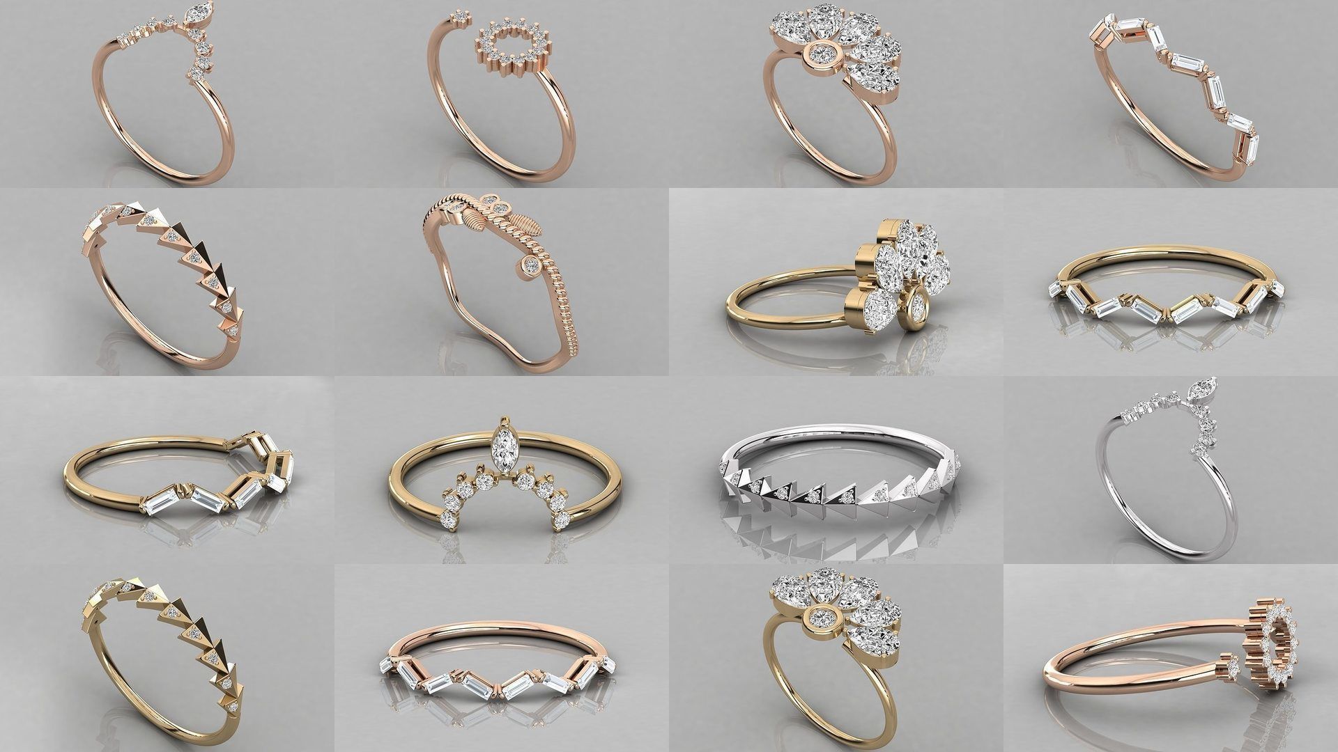 70 Art De Italian Women Rings 3dm stl 9 renders details  3D Model Collection_7