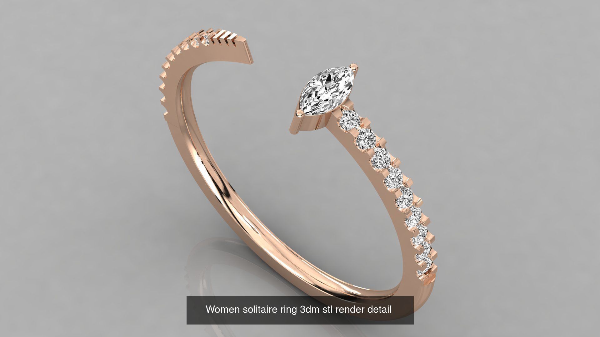 70 Art De Italian Women Rings 3dm stl 9 renders details  3D Model Collection_47
