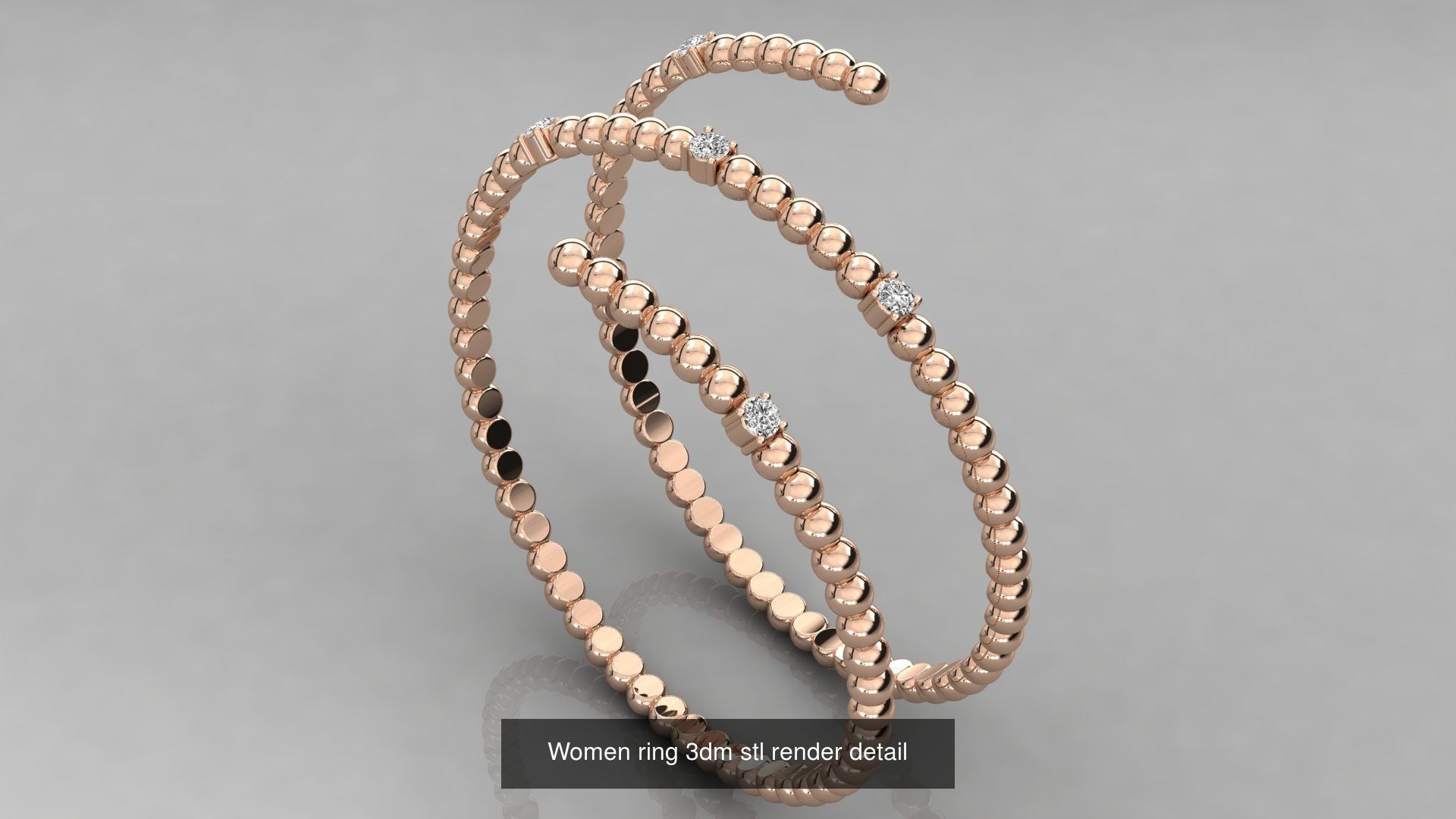 70 Art De Italian Women Rings 3dm stl 9 renders details  3D Model Collection_72