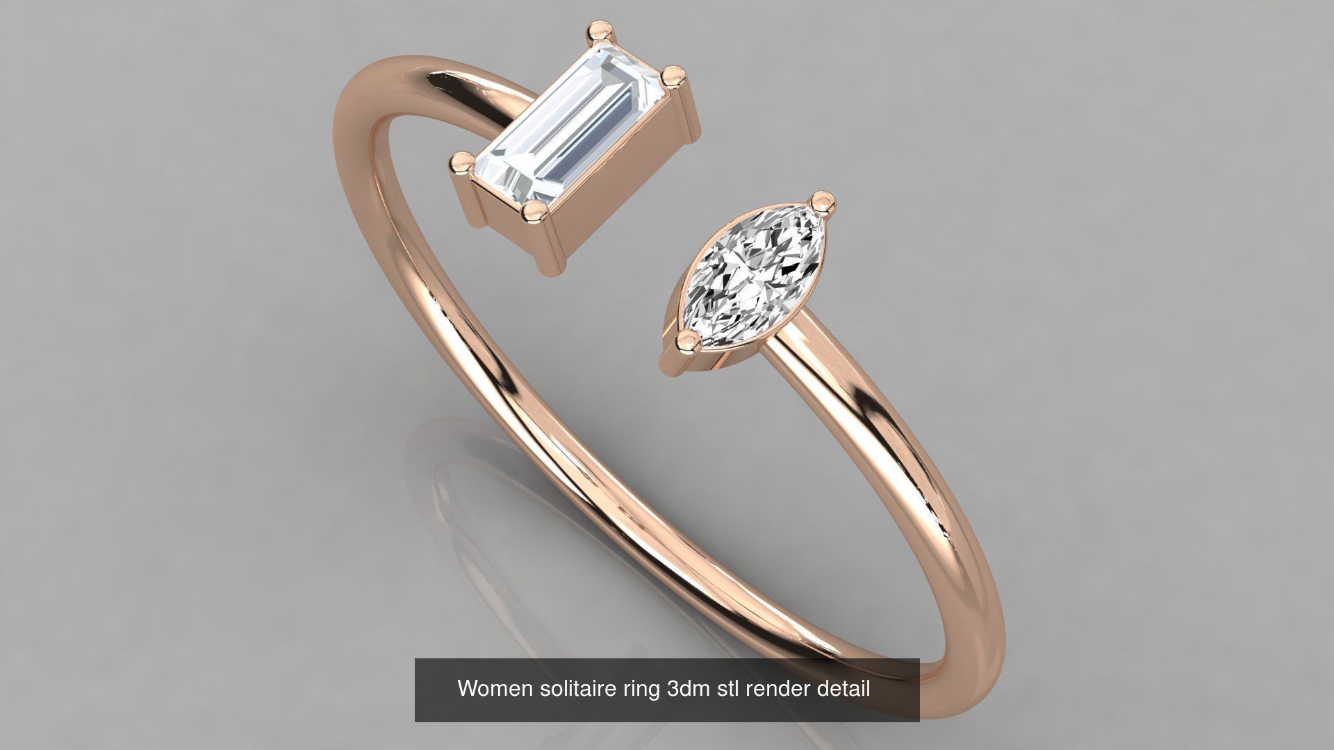 70 Art De Italian Women Rings 3dm stl 9 renders details  3D Model Collection_11