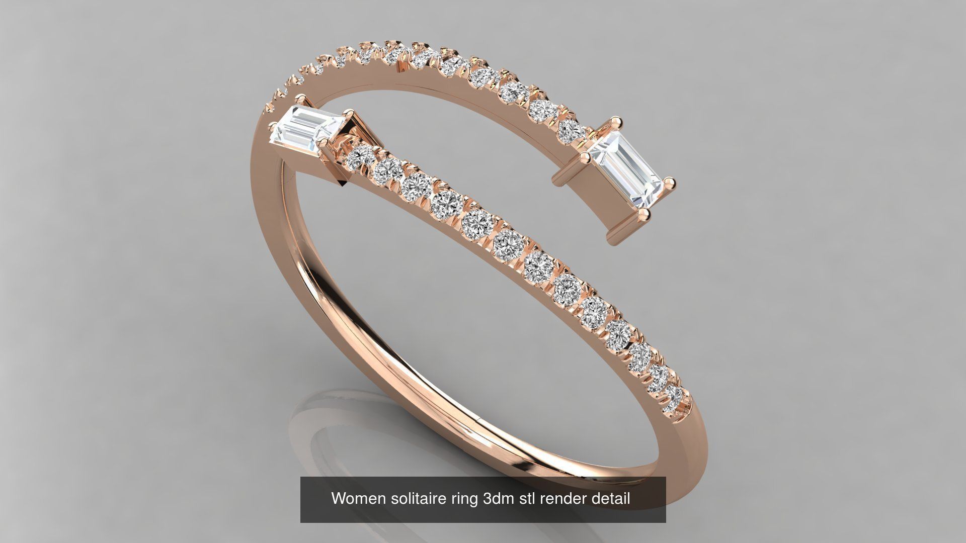70 Art De Italian Women Rings 3dm stl 9 renders details  3D Model Collection_9