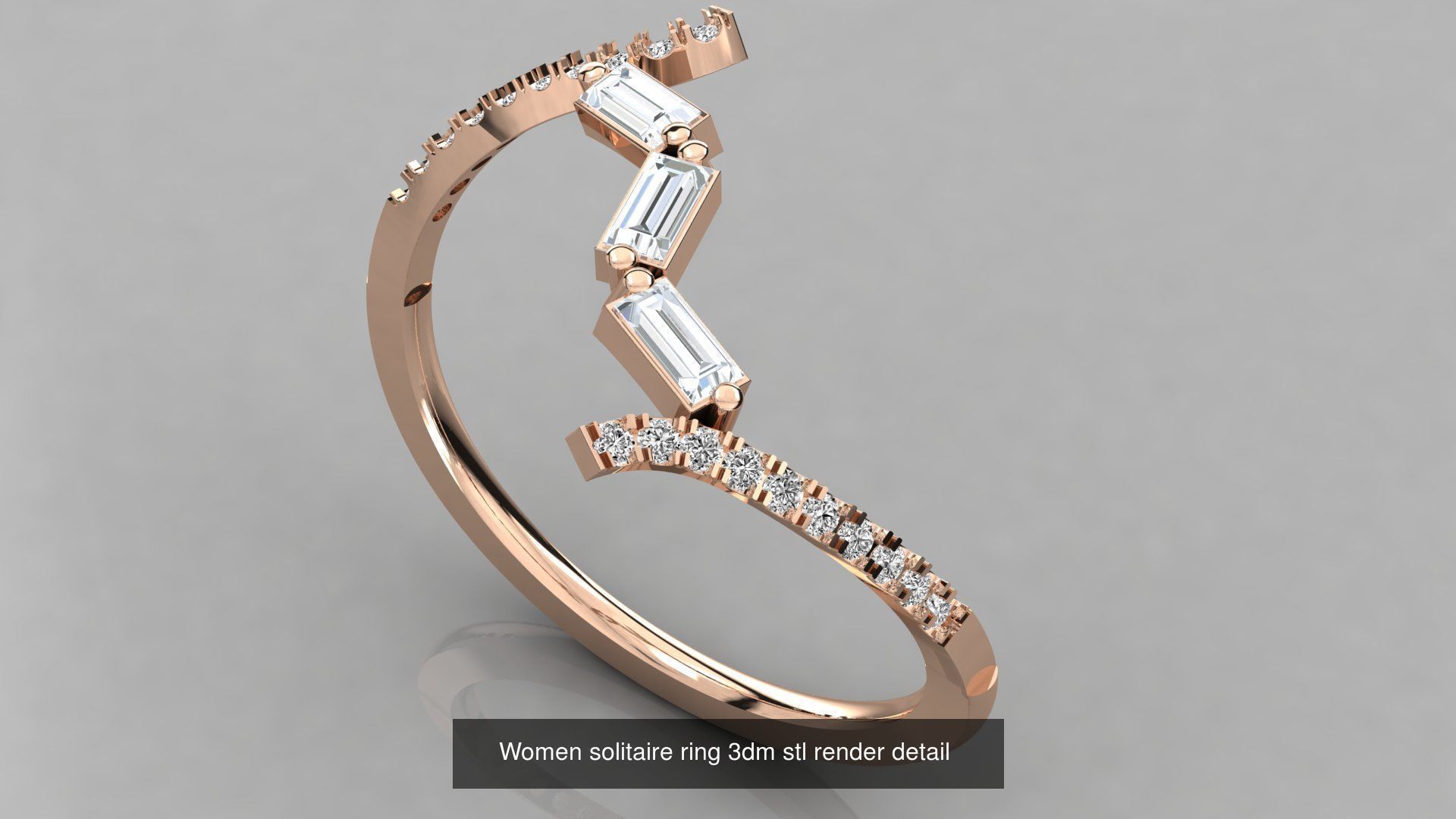 70 Art De Italian Women Rings 3dm stl 9 renders details  3D Model Collection_15