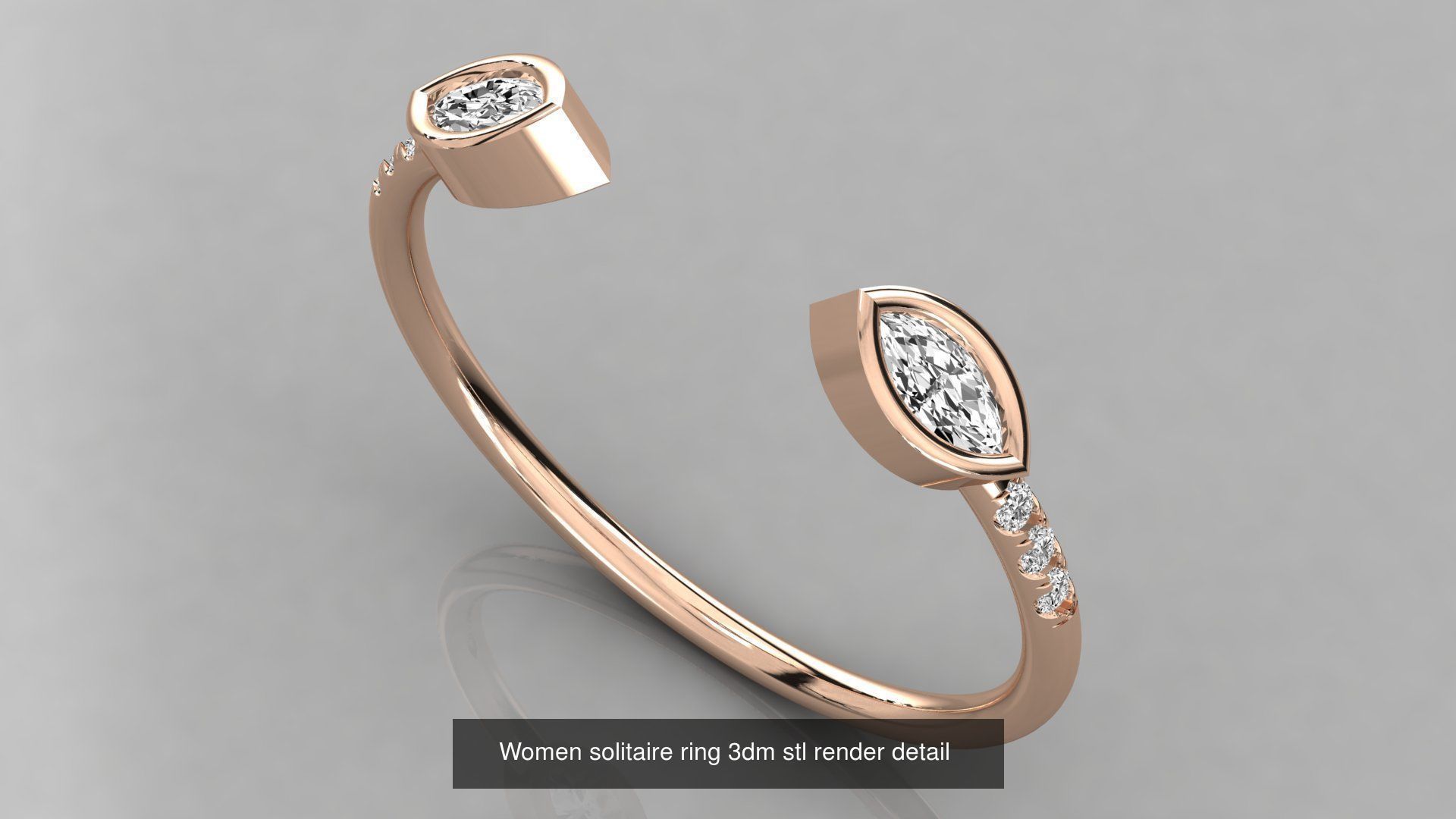 70 Art De Italian Women Rings 3dm stl 9 renders details  3D Model Collection_25