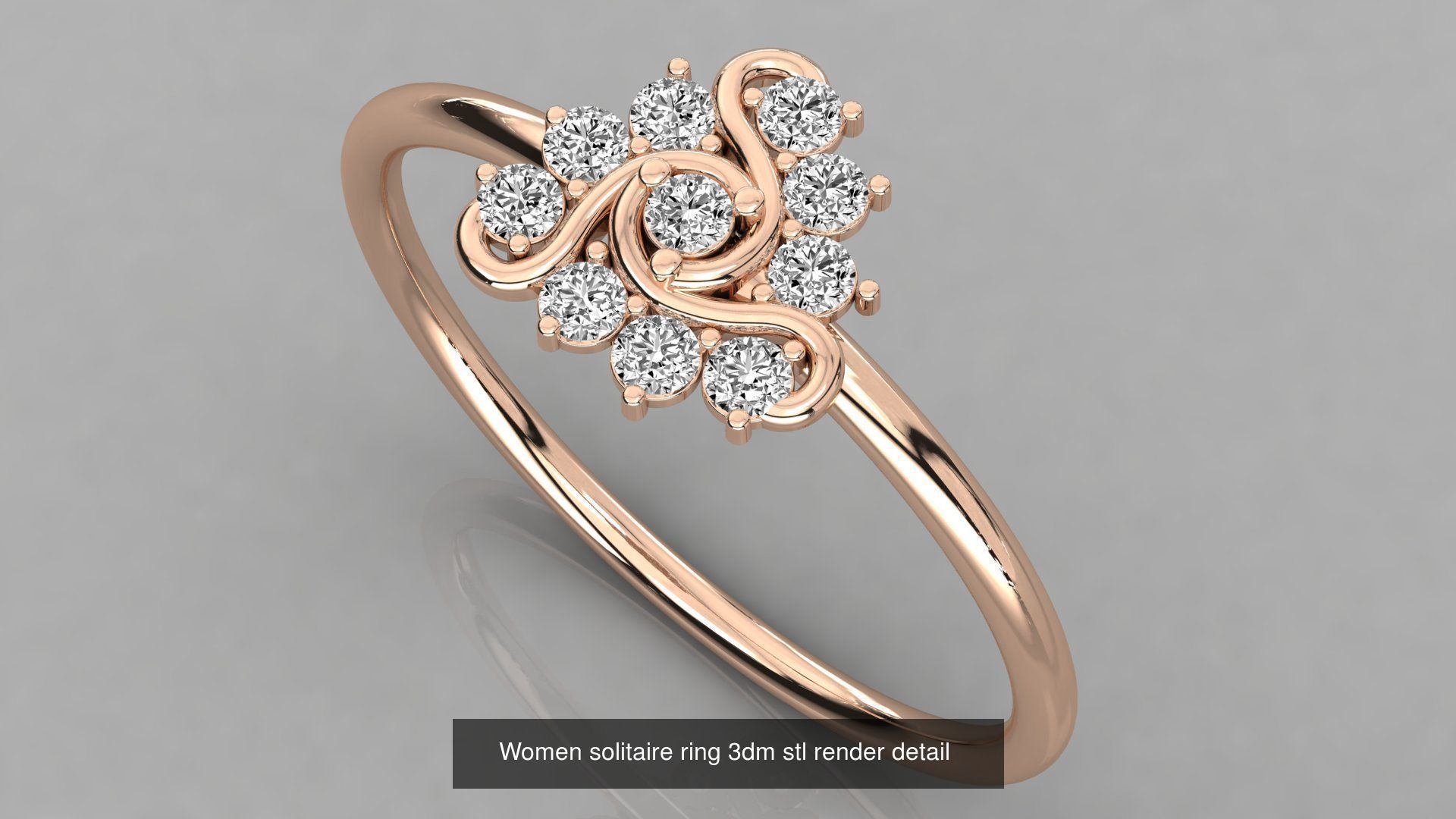 70 Art De Italian Women Rings 3dm stl 9 renders details  3D Model Collection_18