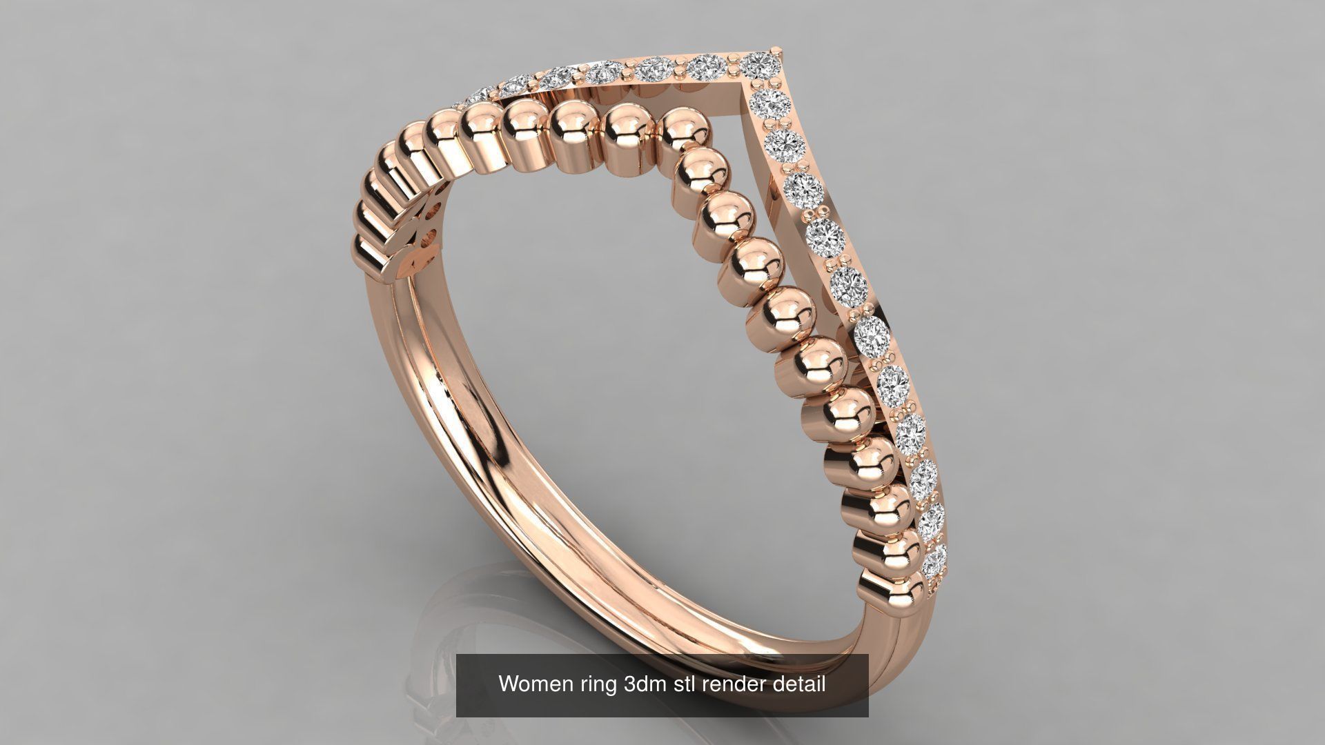 70 Art De Italian Women Rings 3dm stl 9 renders details  3D Model Collection_65