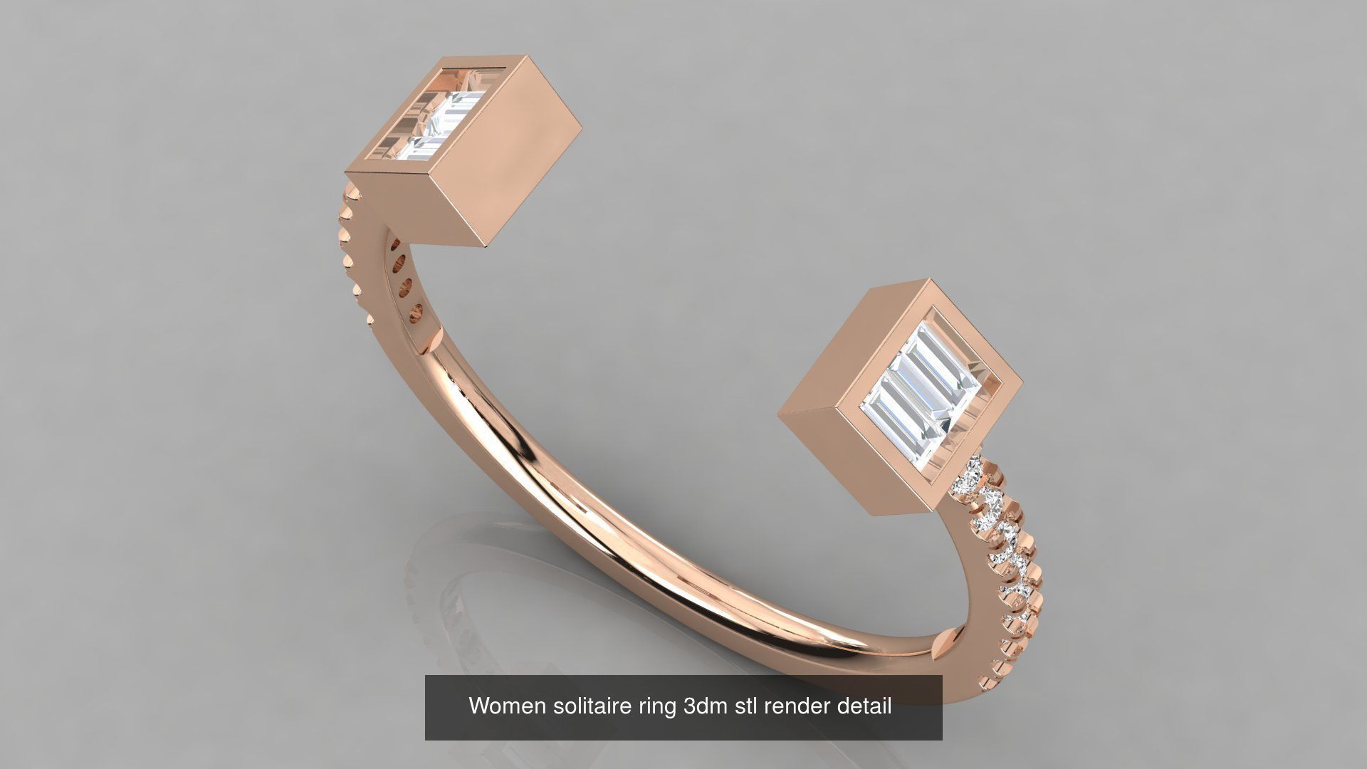 70 Art De Italian Women Rings 3dm stl 9 renders details  3D Model Collection_10