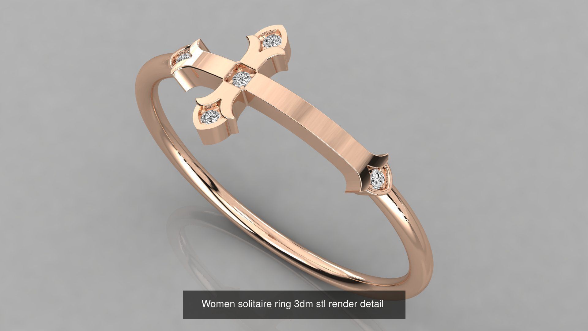 70 Art De Italian Women Rings 3dm stl 9 renders details  3D Model Collection_44