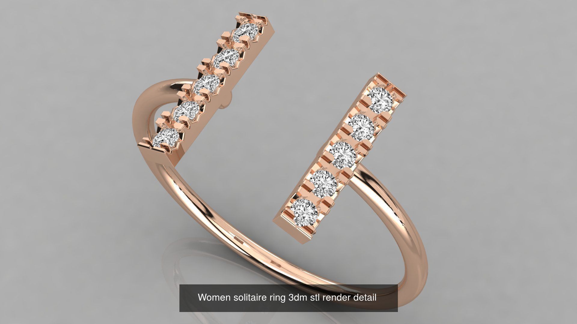 70 Art De Italian Women Rings 3dm stl 9 renders details  3D Model Collection_58