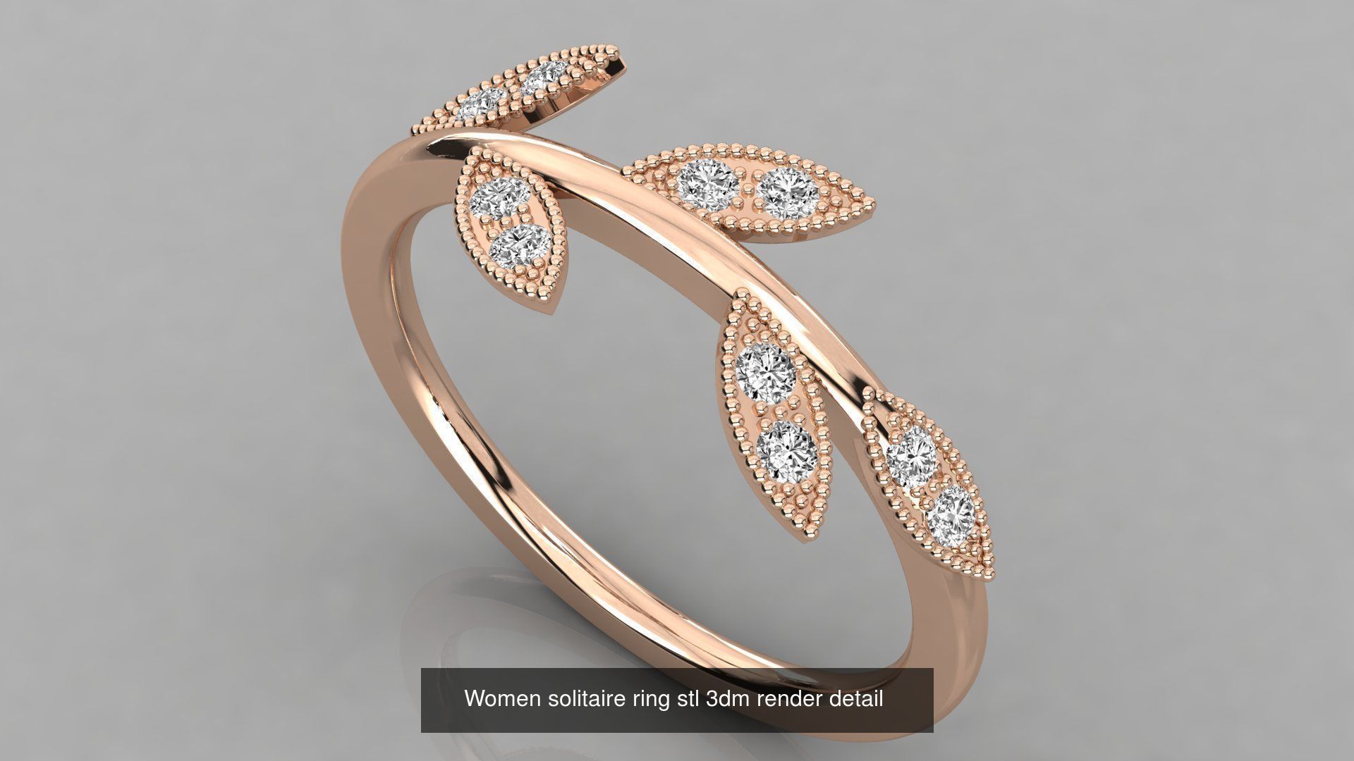 70 Art De Italian Women Rings 3dm stl 9 renders details  3D Model Collection_52