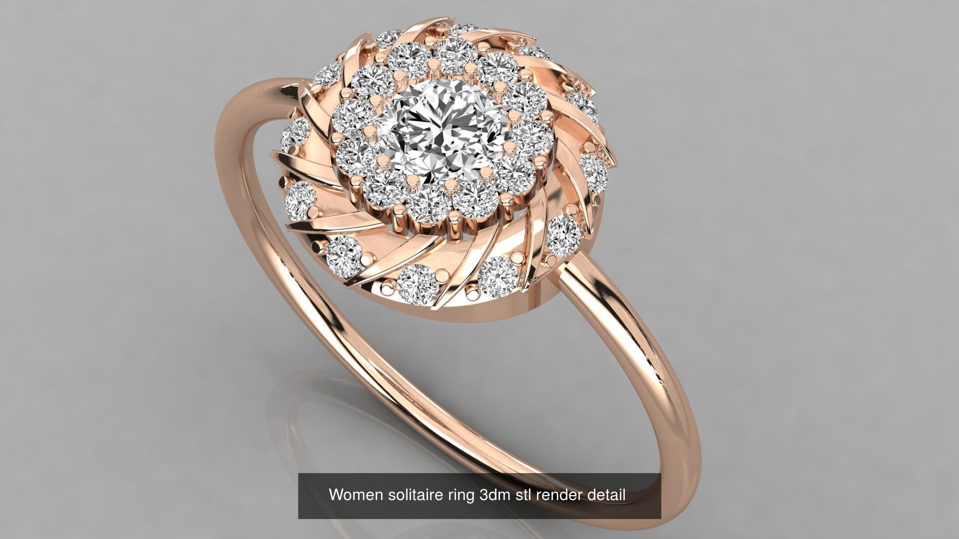 70 Art De Italian Women Rings 3dm stl 9 renders details  3D Model Collection_43