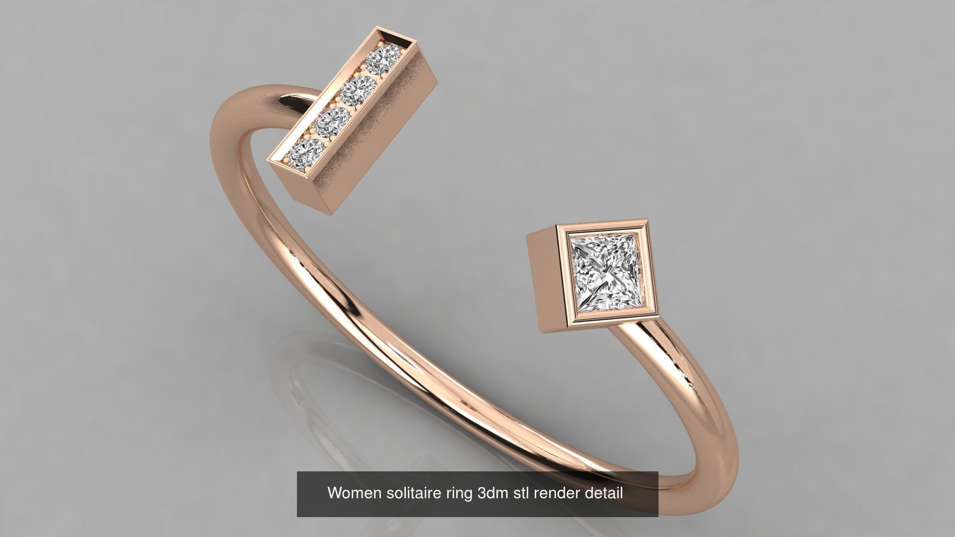 70 Art De Italian Women Rings 3dm stl 9 renders details  3D Model Collection_27