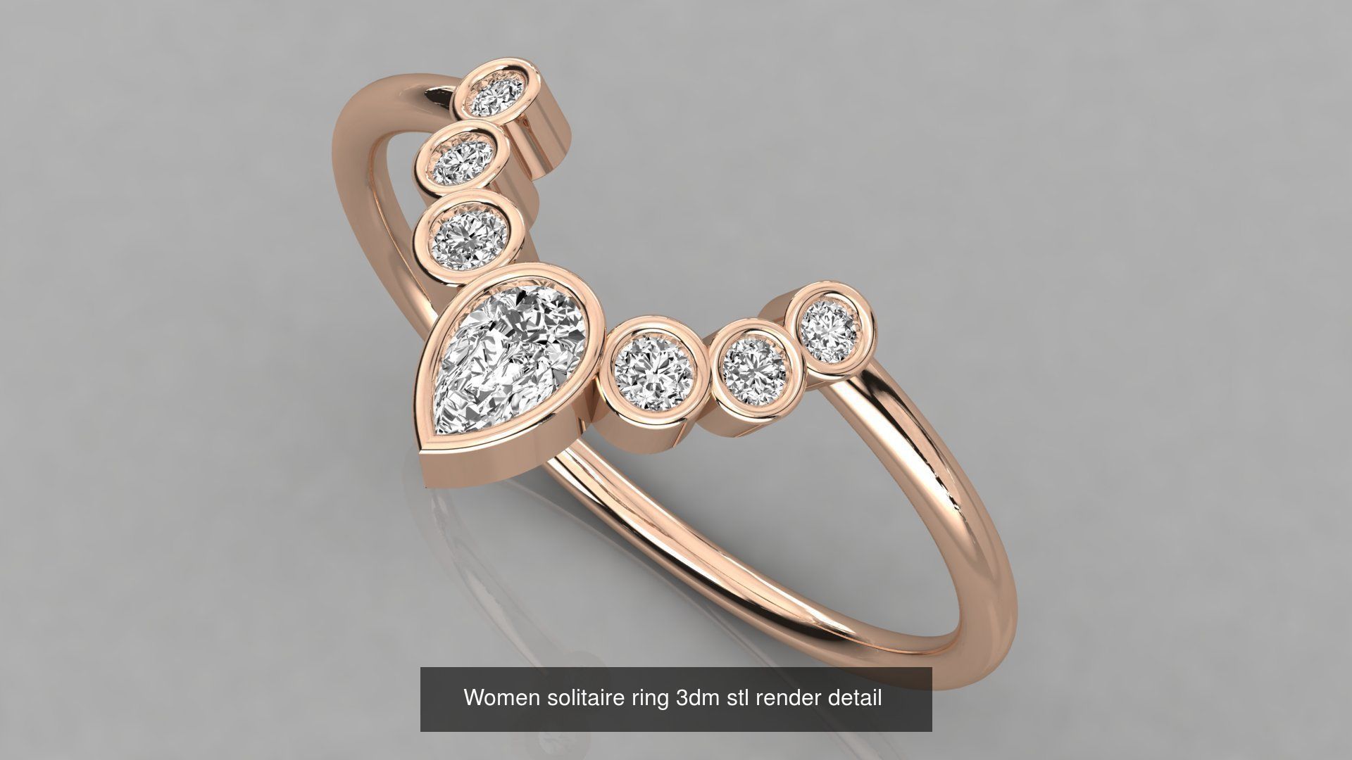 70 Art De Italian Women Rings 3dm stl 9 renders details  3D Model Collection_48