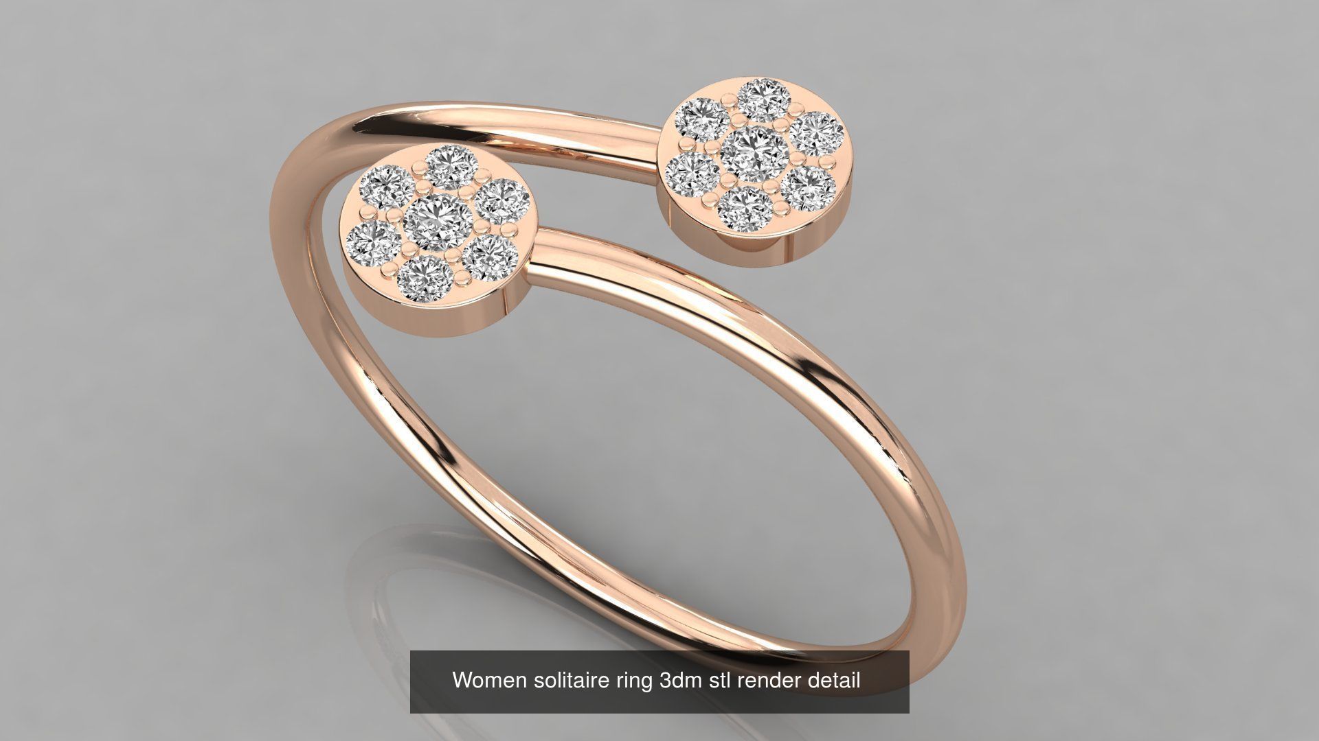 70 Art De Italian Women Rings 3dm stl 9 renders details  3D Model Collection_59