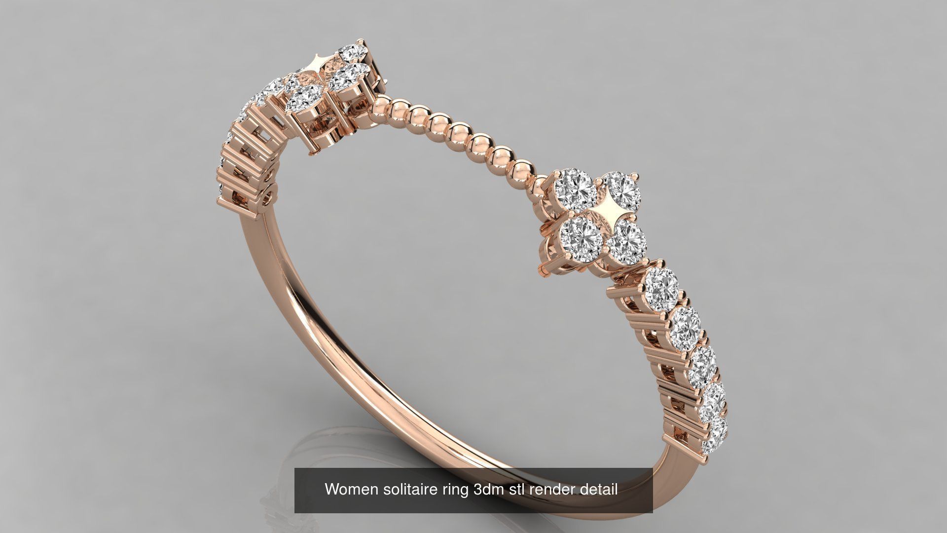 70 Art De Italian Women Rings 3dm stl 9 renders details  3D Model Collection_29