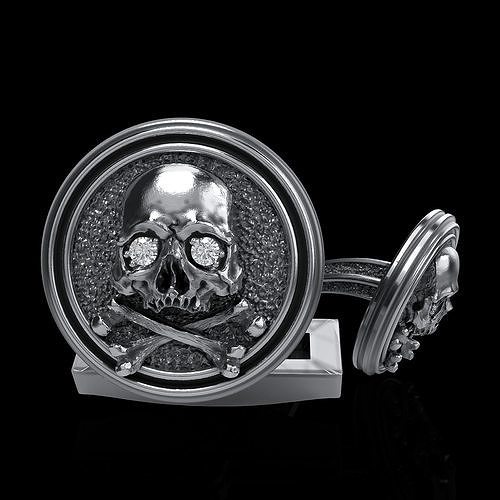 skull cufflinks 3D print model