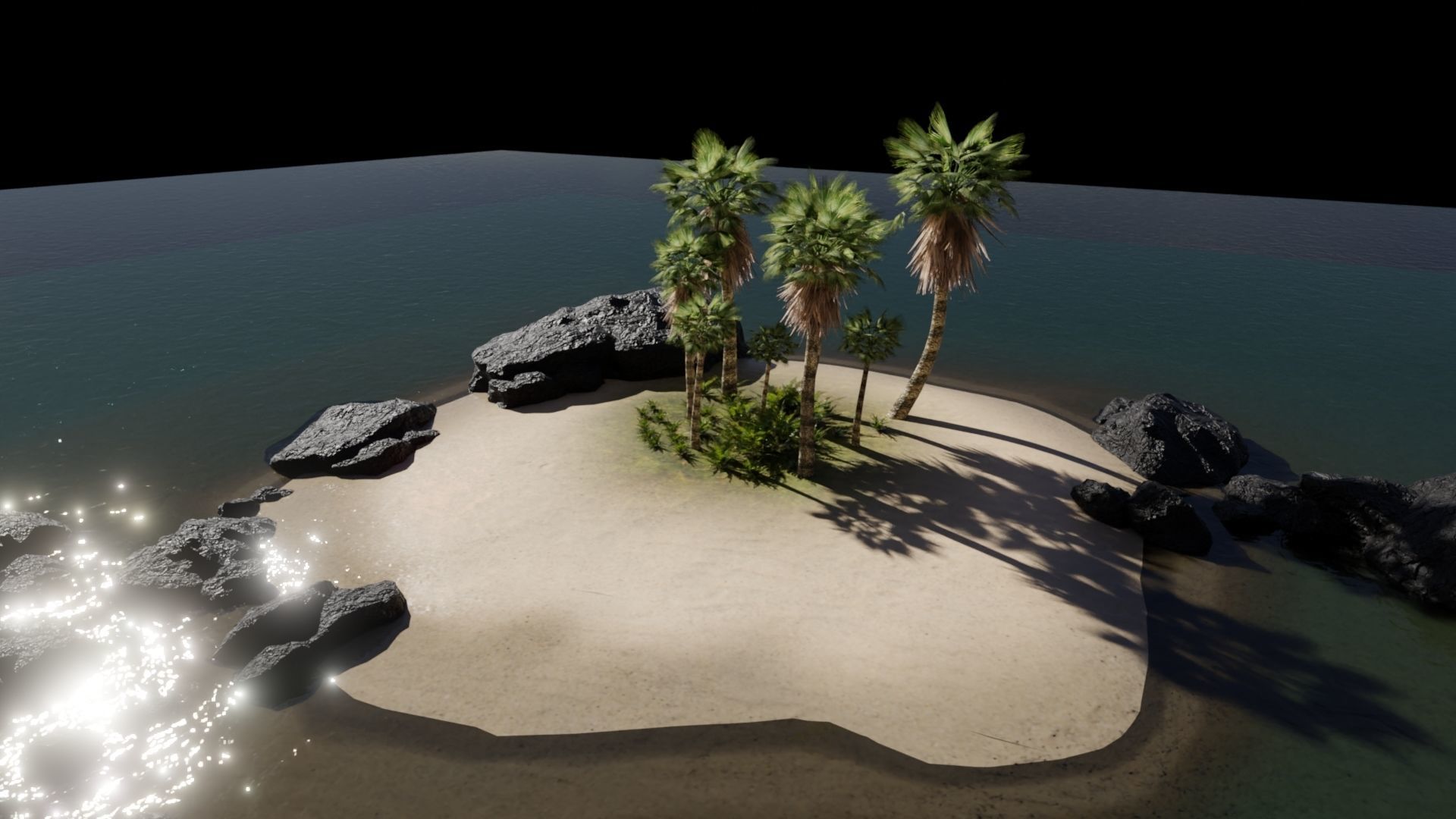 Small Island Scene Low-poly 3D model_4