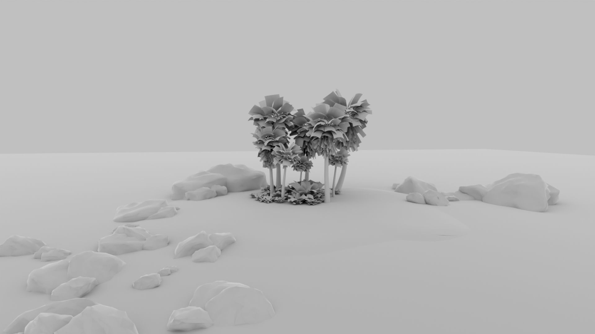 Small Island Scene Low-poly 3D model_7