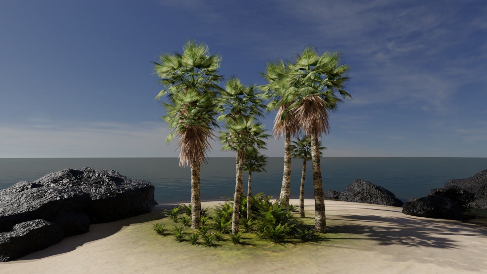 Small Island Scene Low-poly 3D model_2