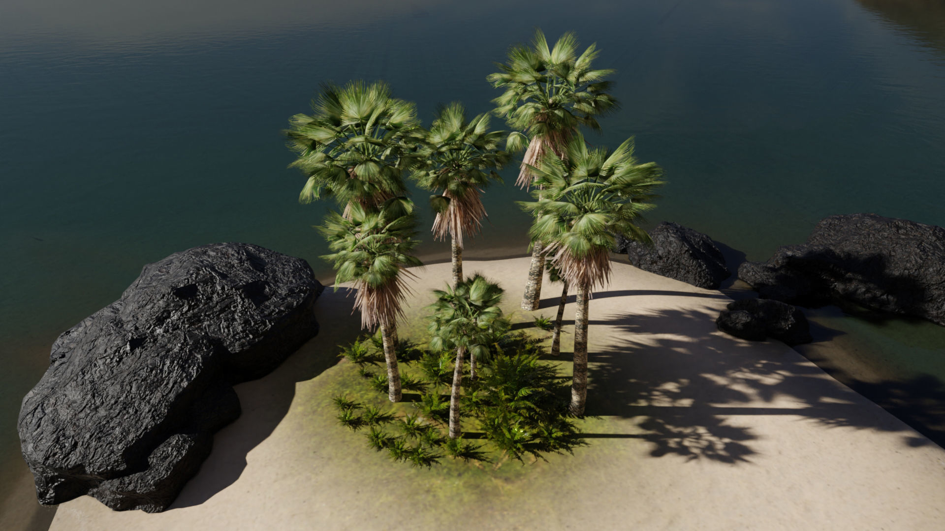 Small Island Scene Low-poly 3D model_3